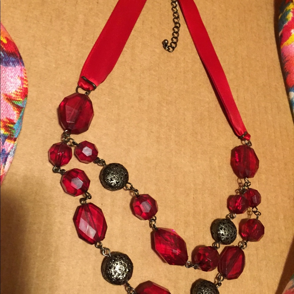 Red chocker necklace